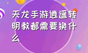 天龙手游逍遥转明教都需要换什么