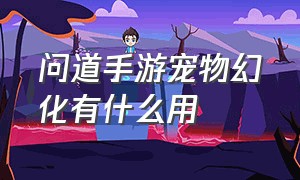 问道手游宠物幻化有什么用