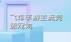 飞车手游主流竞速宠物（飞车手游主流竞速宠物排行）