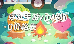 穿越手游vip1到10价格表