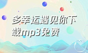 多幸运遇见你下载mp3免费