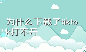 为什么下载了tiktok打不开