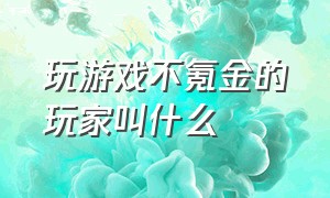 玩游戏不氪金的玩家叫什么（玩游戏氪金的人有意思吗）