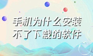 手机为什么安装不了下载的软件