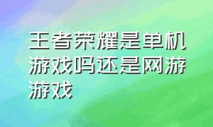 王者荣耀是单机游戏吗还是网游游戏