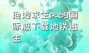 绝地求生pubg国际服下载地铁逃生