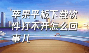 苹果平板下载软件打不开怎么回事儿（苹果平板为什么下载的app打不开）