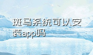 斑马系统可以安装app吗（斑马系统可以安装app吗苹果）