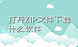 打开ZIP文件下载什么软件