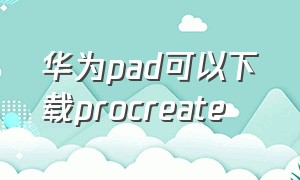 华为pad可以下载procreate
