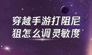 穿越手游打阻尼狙怎么调灵敏度