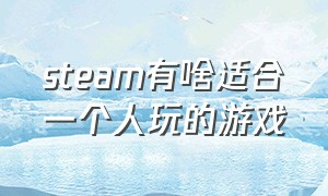 steam有啥适合一个人玩的游戏（steam 游戏）