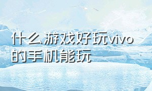 什么游戏好玩vivo的手机能玩