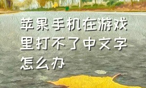 苹果手机在游戏里打不了中文字怎么办