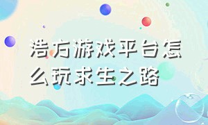 浩方游戏平台怎么玩求生之路