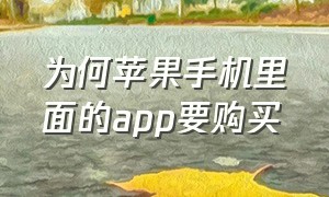 为何苹果手机里面的app要购买