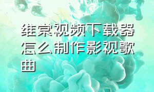 维棠视频下载器怎么制作影视歌曲