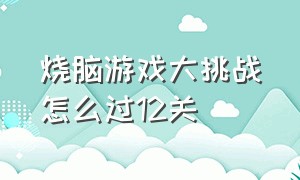 烧脑游戏大挑战怎么过12关（烧脑大挑战游戏入口22关怎么过）