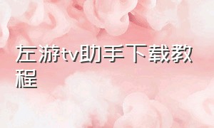 左游tv助手下载教程