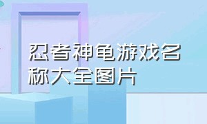 忍者神龟游戏名称大全图片