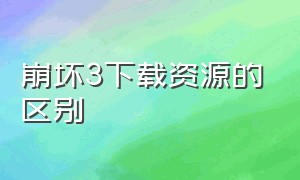 崩坏3下载资源的区别