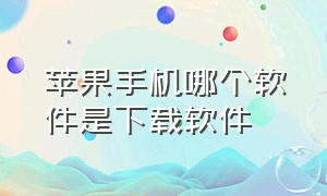 苹果手机哪个软件是下载软件（苹果手机用什么下载软件的工具）