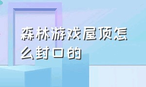 森林游戏屋顶怎么封口的