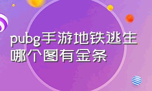 pubg手游地铁逃生哪个图有金条