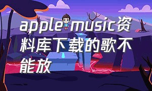 apple music资料库下载的歌不能放