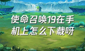 使命召唤19在手机上怎么下载呀（使命召唤16下载手机版中文）