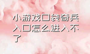 小游戏口袋奇兵入口怎么进入不了