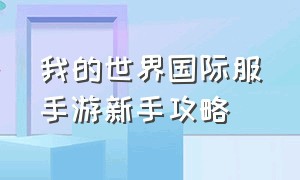 我的世界国际服手游新手攻略（我的世界手游国际服有什么小技巧）