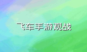 飞车手游观战（飞车手游观战怎么听语音）