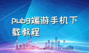 pubg端游手机下载教程