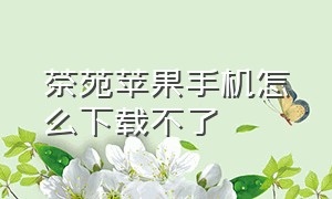 茶苑苹果手机怎么下载不了