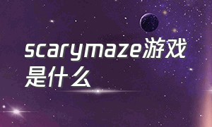 scarymaze游戏是什么（scarymaze游戏）