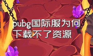 pubg国际服为何下载不了资源