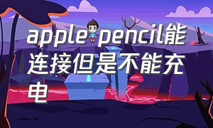 apple pencil能连接但是不能充电