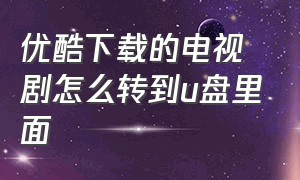 优酷下载的电视剧怎么转到u盘里面