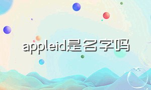 appleid是名字吗（appleid要真实姓名吗）