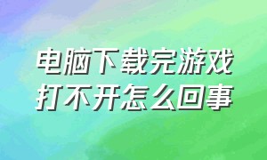 电脑下载完游戏打不开怎么回事