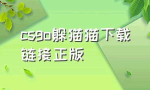 csgo躲猫猫下载链接正版