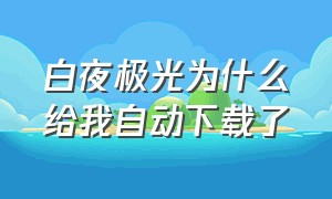 白夜极光为什么给我自动下载了