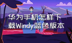 华为手机怎样下载Windy蓝色版本