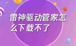 雷神驱动管家怎么下载不了