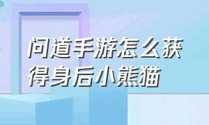 问道手游怎么获得身后小熊猫