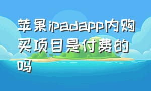 苹果ipadapp内购买项目是付费的吗