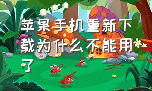 苹果手机重新下载为什么不能用了