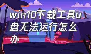 win10下载工具u盘无法运行怎么办