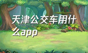 天津公交车用什么app（天津公交车用什么app扫码）